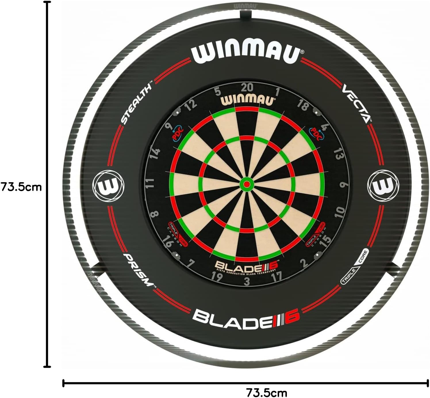 Winmau_Plasma_LED_verlichting_4 Winmau Dartbord Surround Ring Pro Line Blade 6 - Zwart - Afbeelding 1